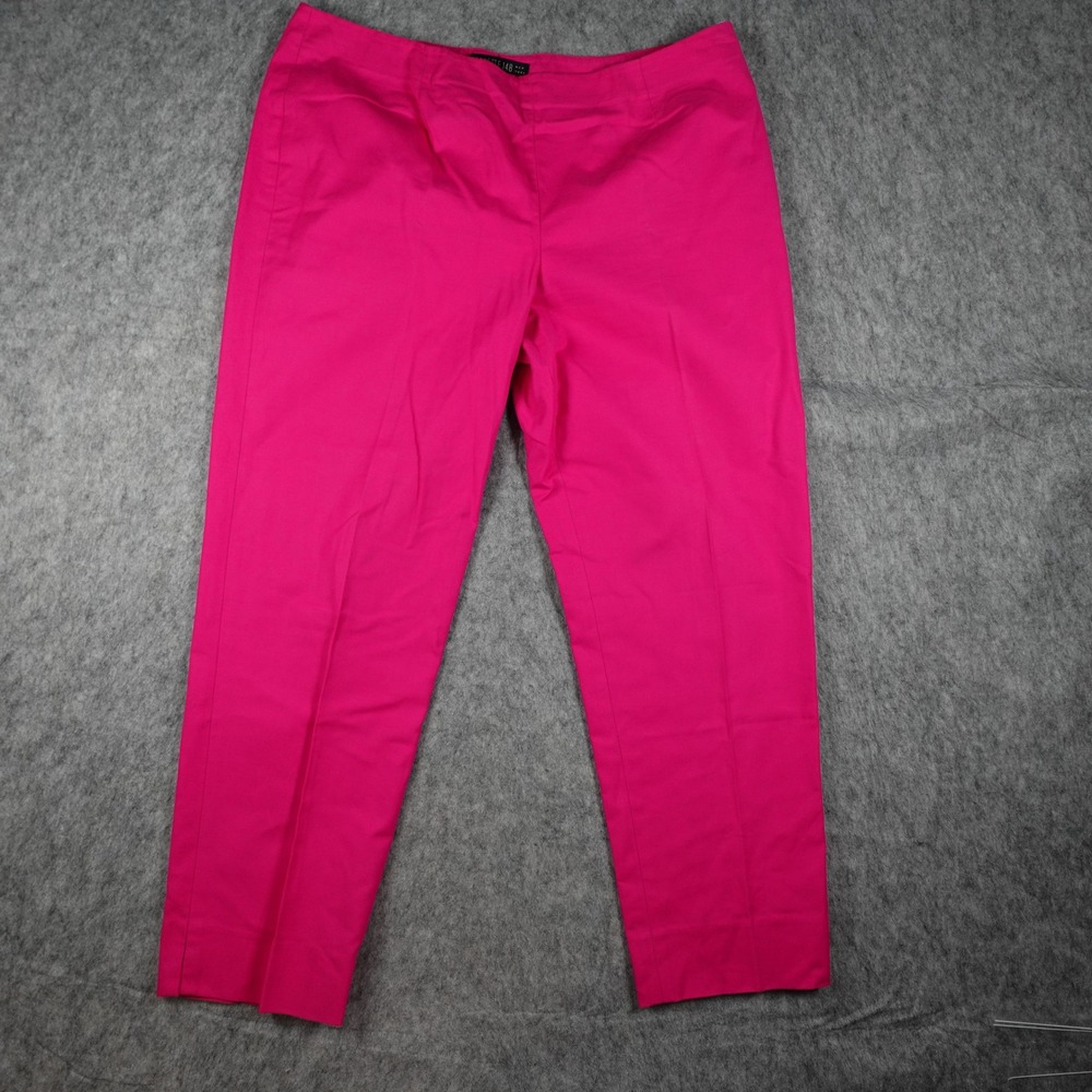 Lafayette 148 Pants Women 12 Pink Stretch Cotton Straight Leg Career Dress